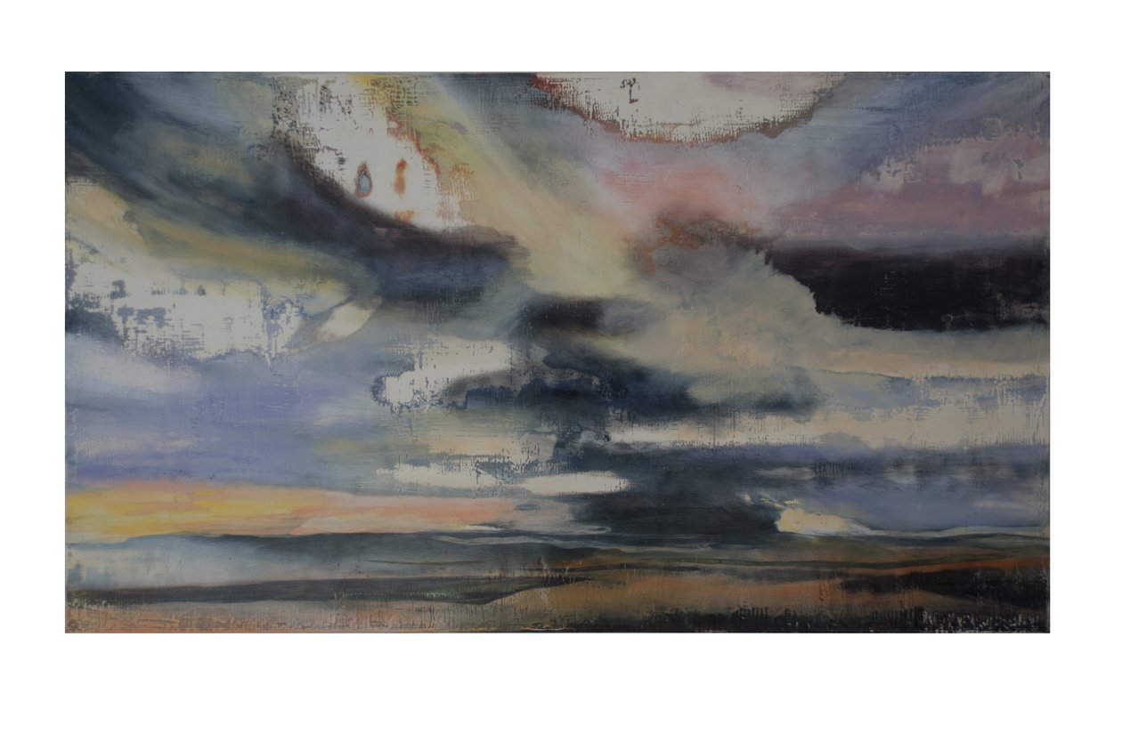 Turner In Translation 2, 2016, olej i szelak na panelu gesso autorstwa Lou Gibbs
