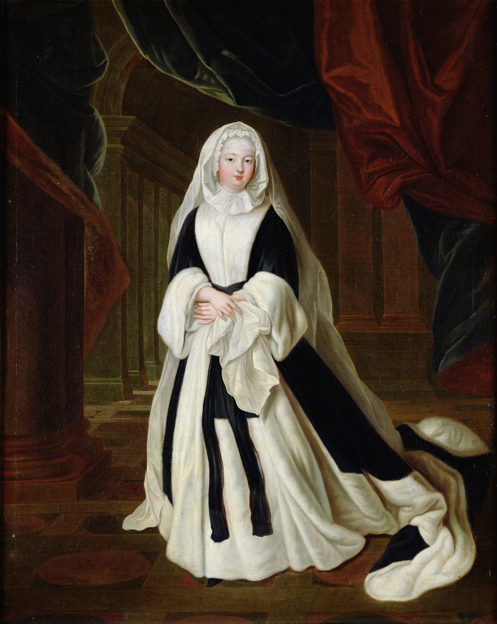 Portret Louisa-Francoise de Bourbon (1673-1743) Mademoiselle de Nantes w strojach żałobnych, po 1710 autorstwa Louis de Silvestre