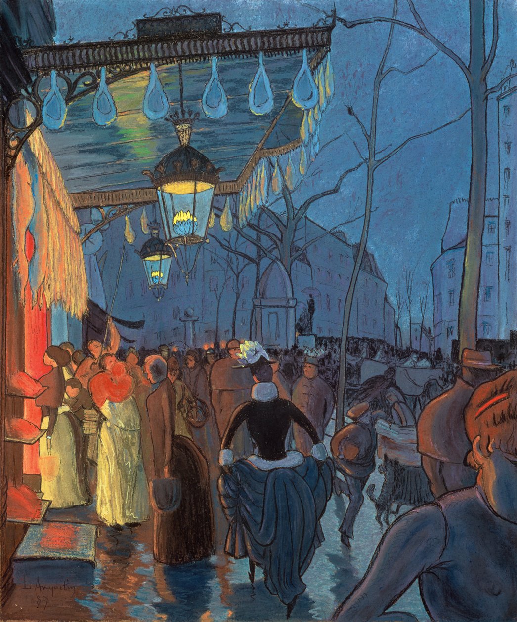 Avenue de Clichy, Paryż, 1887 (pastel) autorstwa Louis Anquetin
