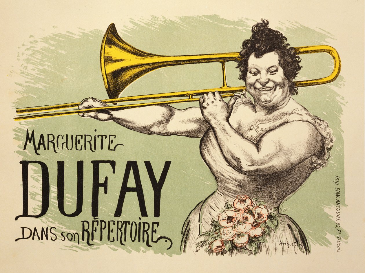 Reprodukcja plakatu reklamującego „Marguerite Dufay in her Repertoire” autorstwa Louis Anquetin