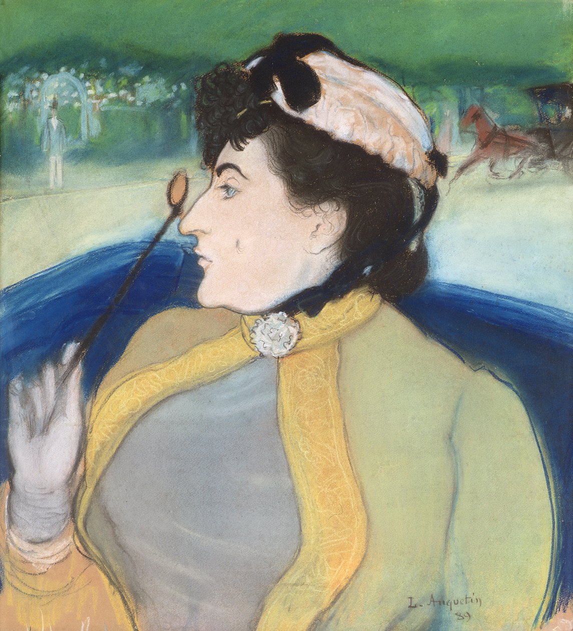 Kobieta w barouche, 1889 (pastel na papierze) autorstwa Louis Anquetin