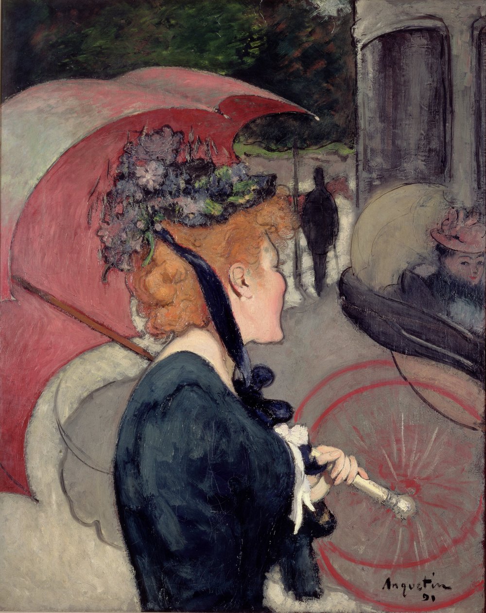 Kobieta z parasolką, czyli spacer, 1891 autorstwa Louis Anquetin