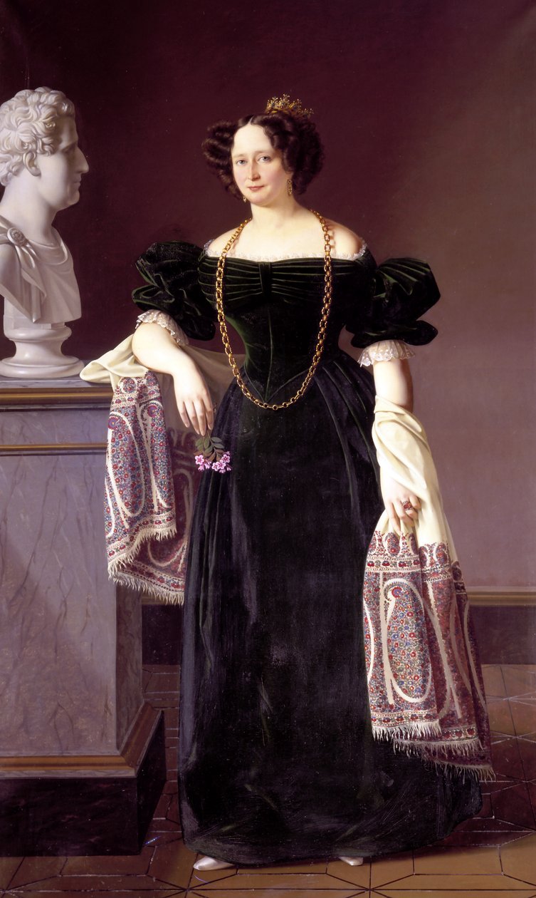 Portret Caroline Amalie Schleswig-Holstein-Sonderburg-Augustenburg (1796-1881) autorstwa Louis Aumont