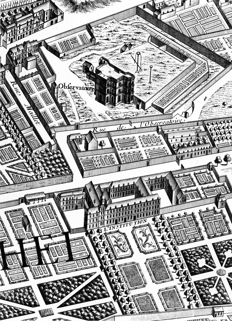 Obserwatorium, detal z planu Paryża, znany jako Plan de Turgot, rytowany przez Claude