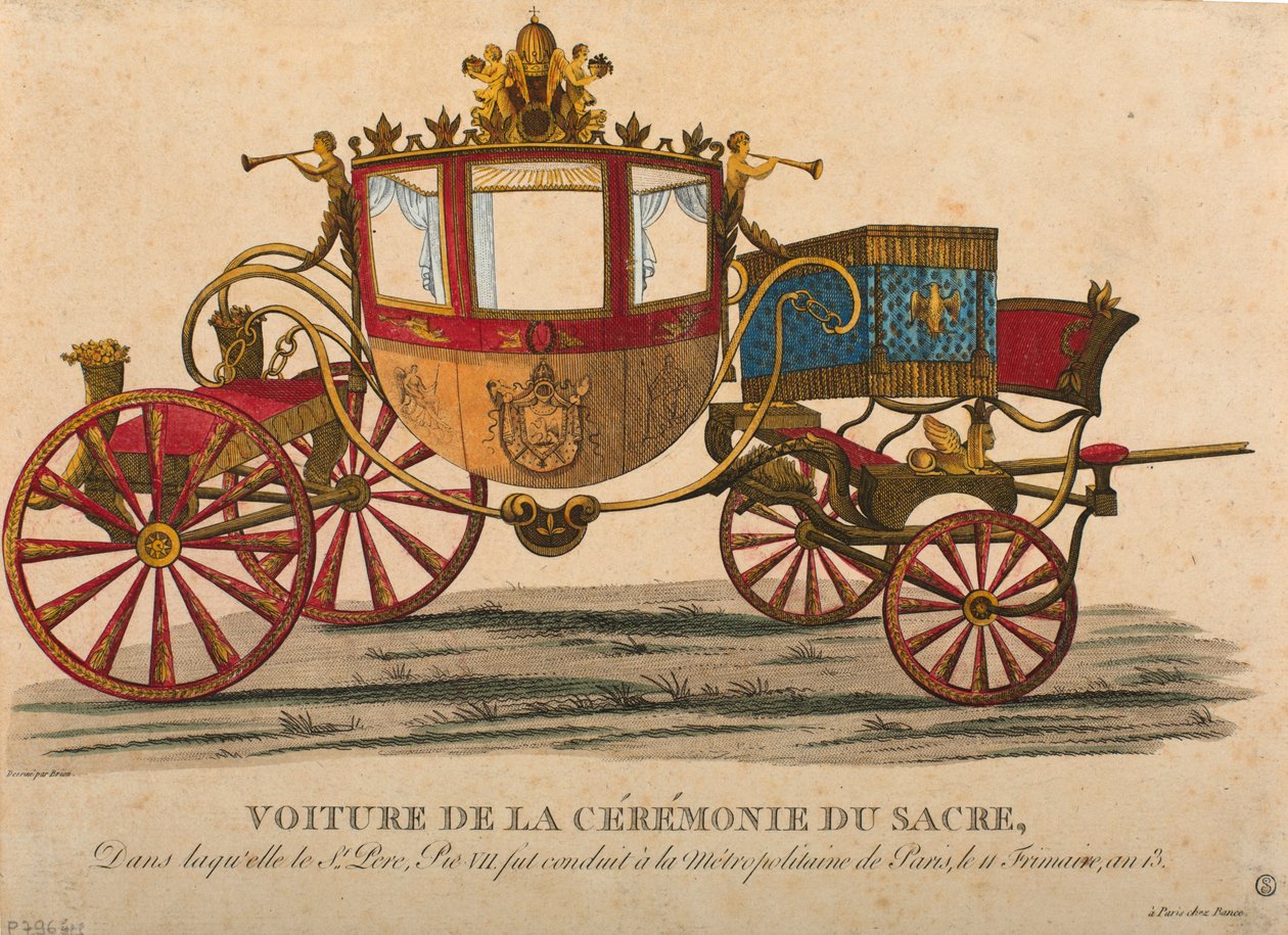 Przewóz na koronację cesarza Napoleona I, która odbyła się 11 Frimaire, rok XIII autorstwa Louis Brion de la Tour fils