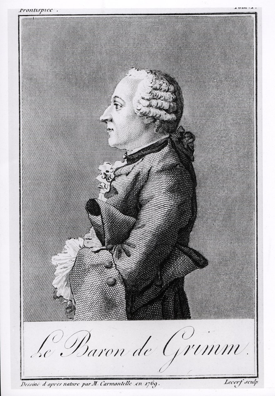 Baron Friedrich Melchior Grimm (1723-1807), rytowany przez Lecerfa, 1769 autorstwa Louis Carrogis dit Carmontelle