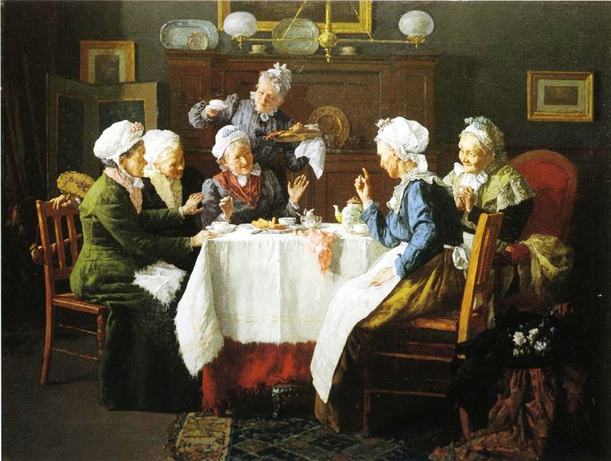 Herbatka u babci, 1915 autorstwa Louis Charles Moeller