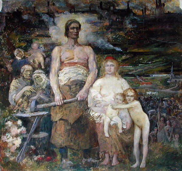 Ku emancypacji, z Salle Pierre de Roubaix, 1913 (fresk) autorstwa Louis Charles Spriet