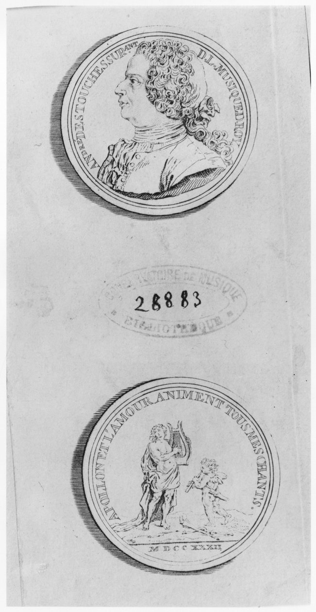 Andre Cardinal Destouches, ryty z medalu z 1732 r., ok. 1750 autorstwa Louis Crepy