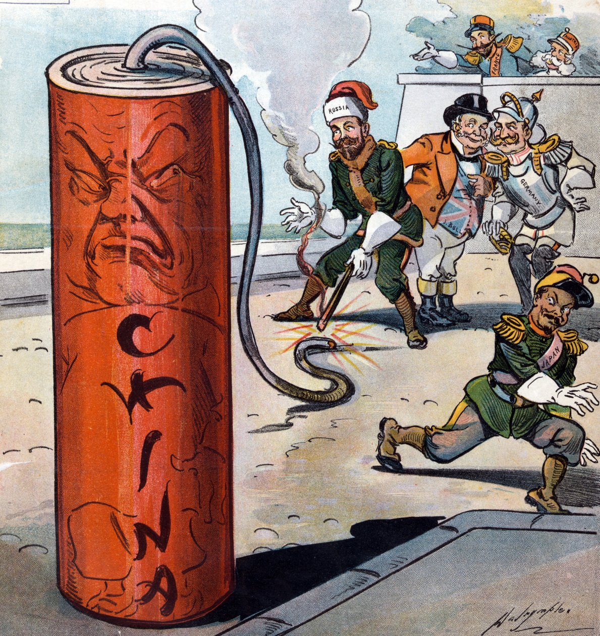 Niebezpieczna petarda, 1900 autorstwa Louis Dalrymple