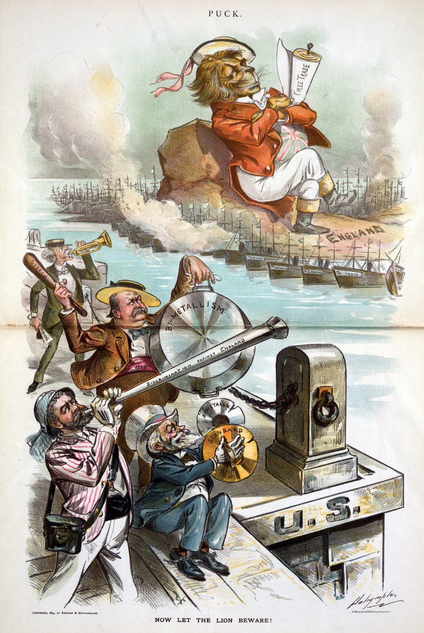 Teraz niech lew się strzeże!, 1894 autorstwa Louis Dalrymple