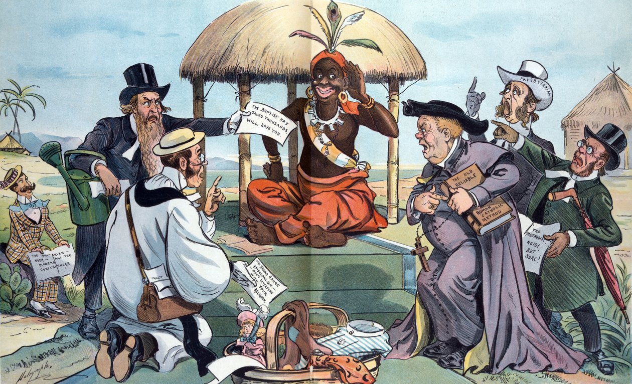 Nasze misje zagraniczne: hańba bogactwa dla pogan, 1900 autorstwa Louis Dalrymple