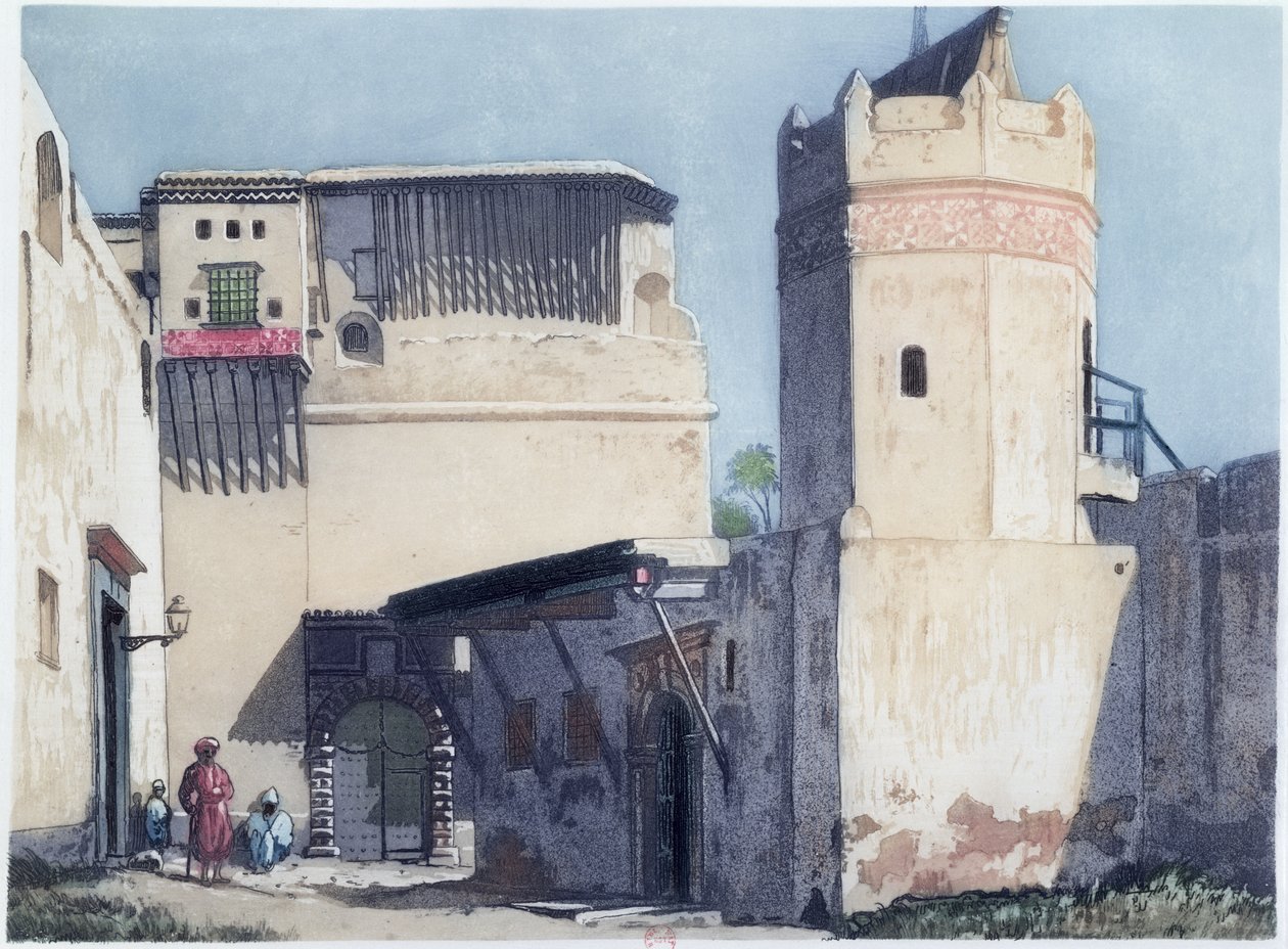 Kasbah i meczet w Algierze, 1921 r. autorstwa Louis Dauphin