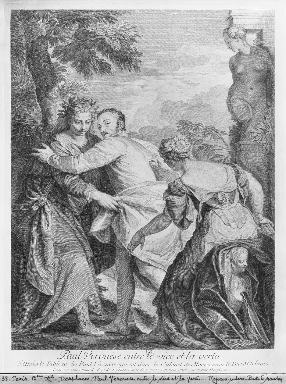 Veronese (Paolo Caliari) Między wadą a cnotą, z obrazu artysty znajdującego się w Gabinecie Księcia Orleańskiego (Cabinet de Monseigneur le Duc d