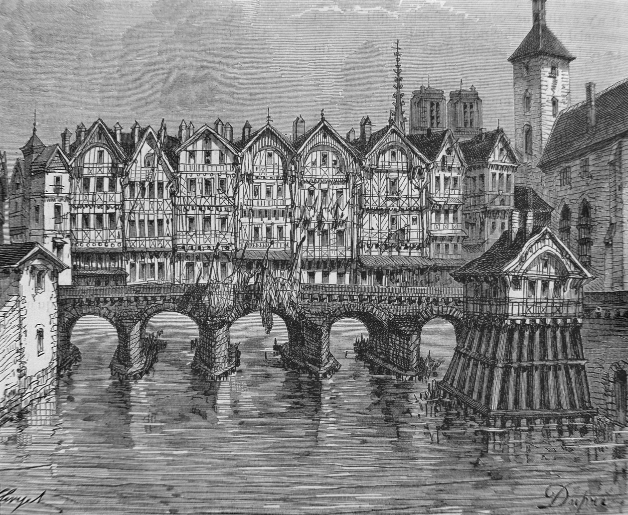 Widok na starożytny Pont-au-Change autorstwa Louis Dupré