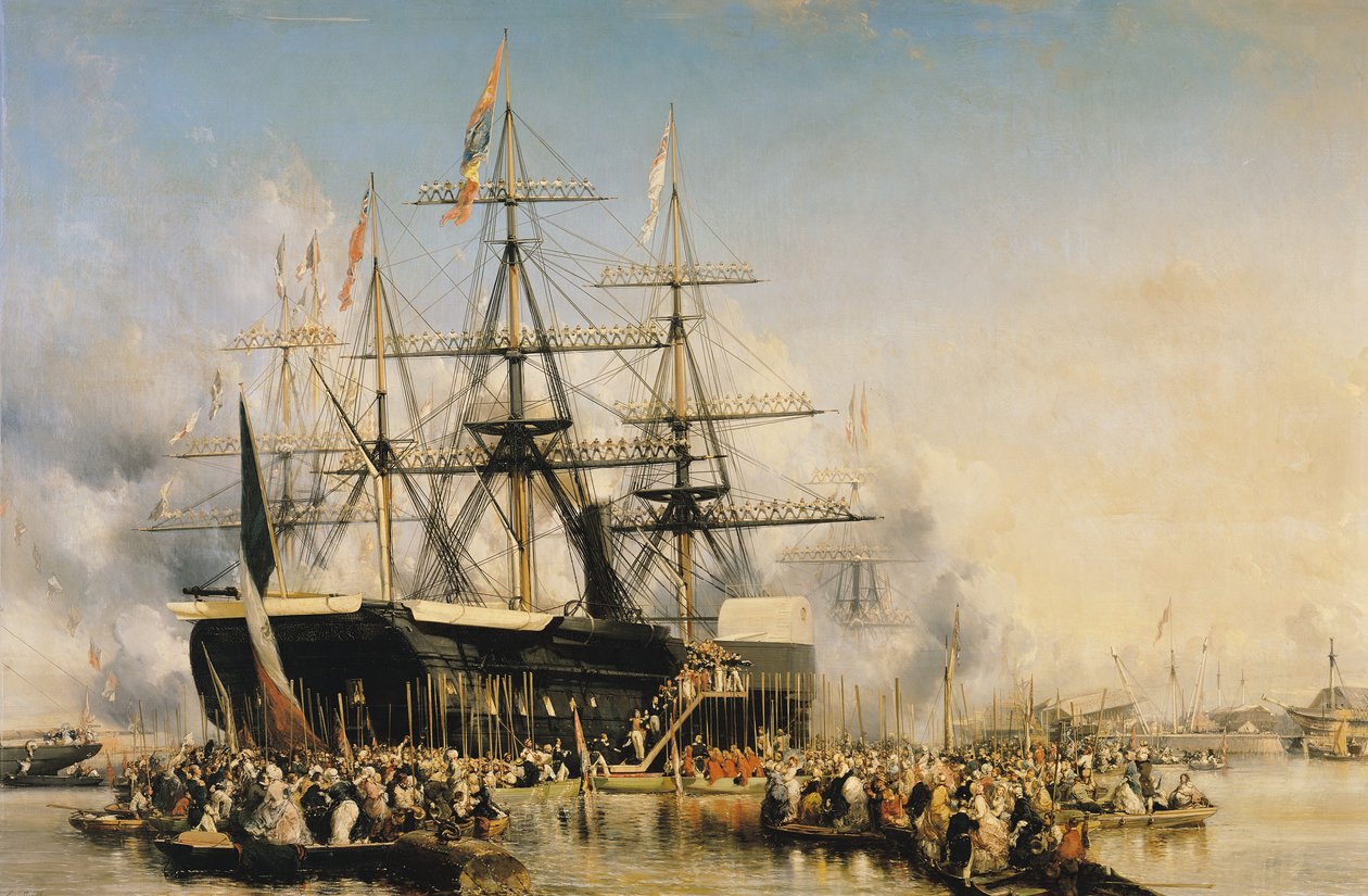 Król Ludwik Filip (1830-48) wysiadający z Portsmouth, 8 października 1844, 1846 autorstwa Eugene Isabey