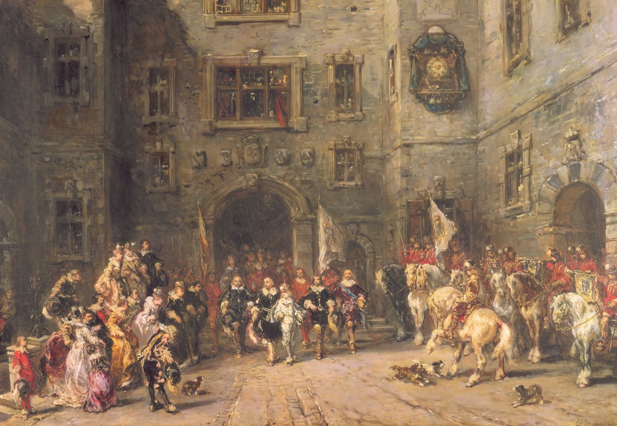 Ludwik XIII na zamku Blois, 1874 autorstwa Eugene Isabey