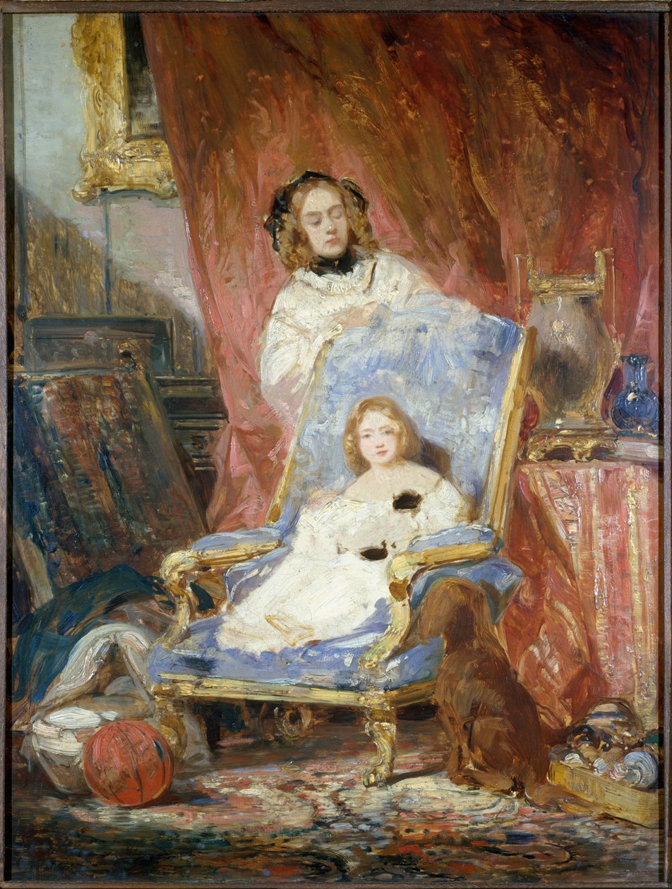 Madame Eugene Isabey i jej córka autorstwa Eugene Isabey