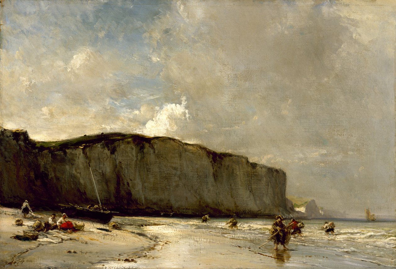 Widok wzdłuż wybrzeża normańskiego, 1852 autorstwa Eugene Isabey