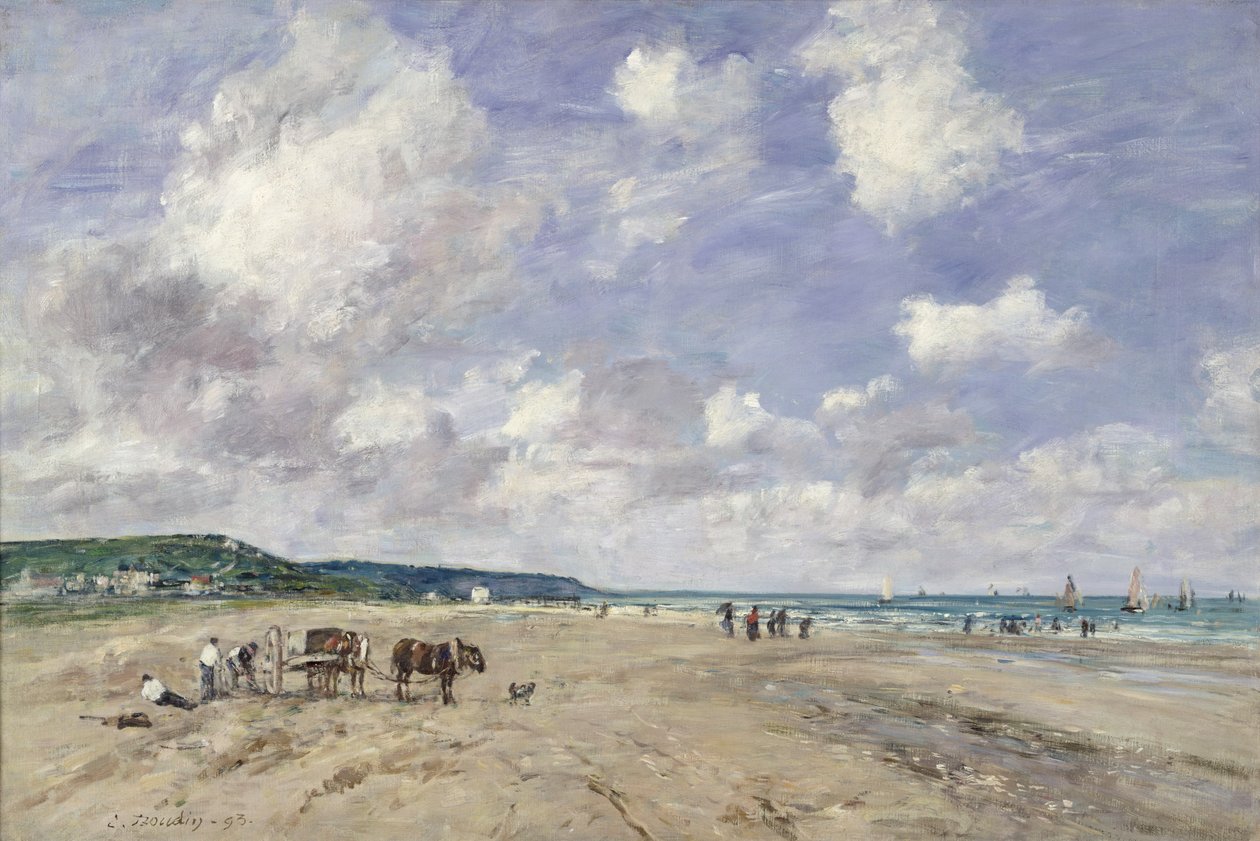 Plaża w Tourgeville, 1893 autorstwa Eugene Louis Boudin