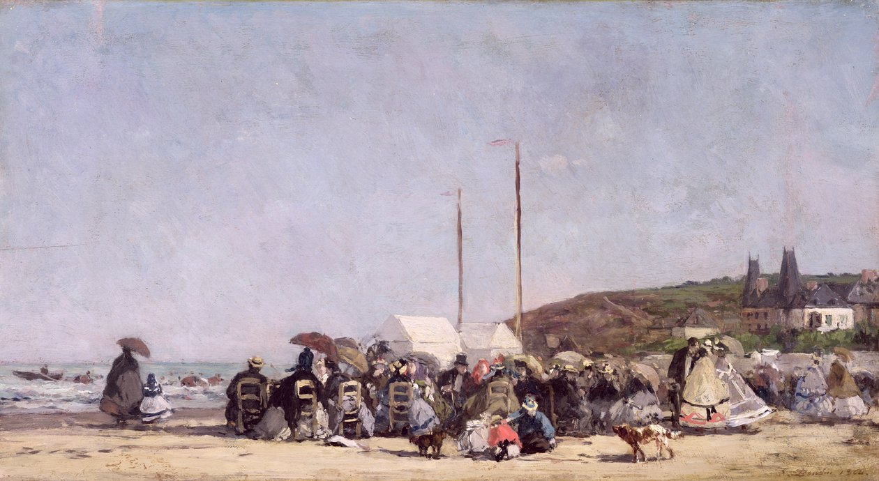Plaża w Trouville, 1864 autorstwa Eugene Louis Boudin