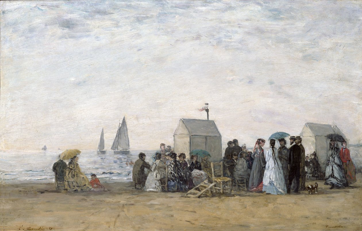 Plaża w Trouville, 1867 autorstwa Eugene Louis Boudin