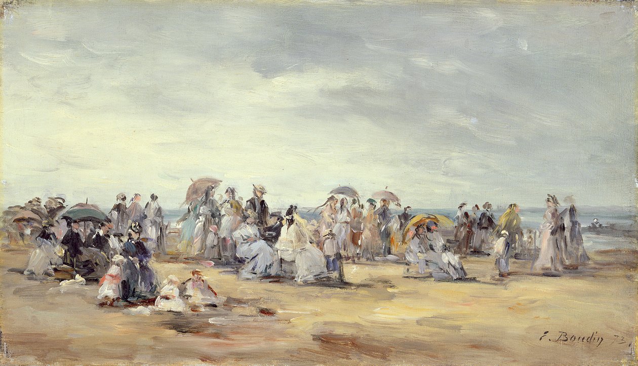 Plaża w Trouville, 1873 autorstwa Eugene Louis Boudin