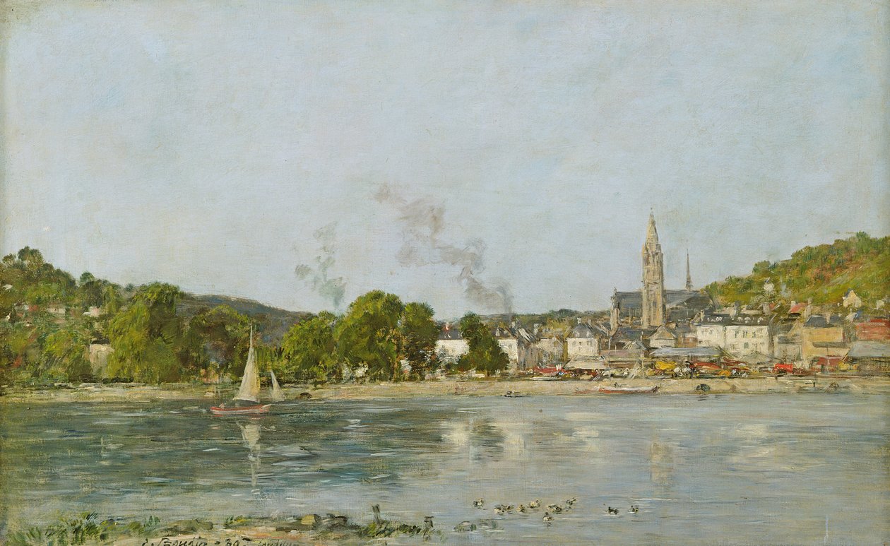 Sekwana w Caudebec-en-Caux, 1889 autorstwa Eugene Louis Boudin