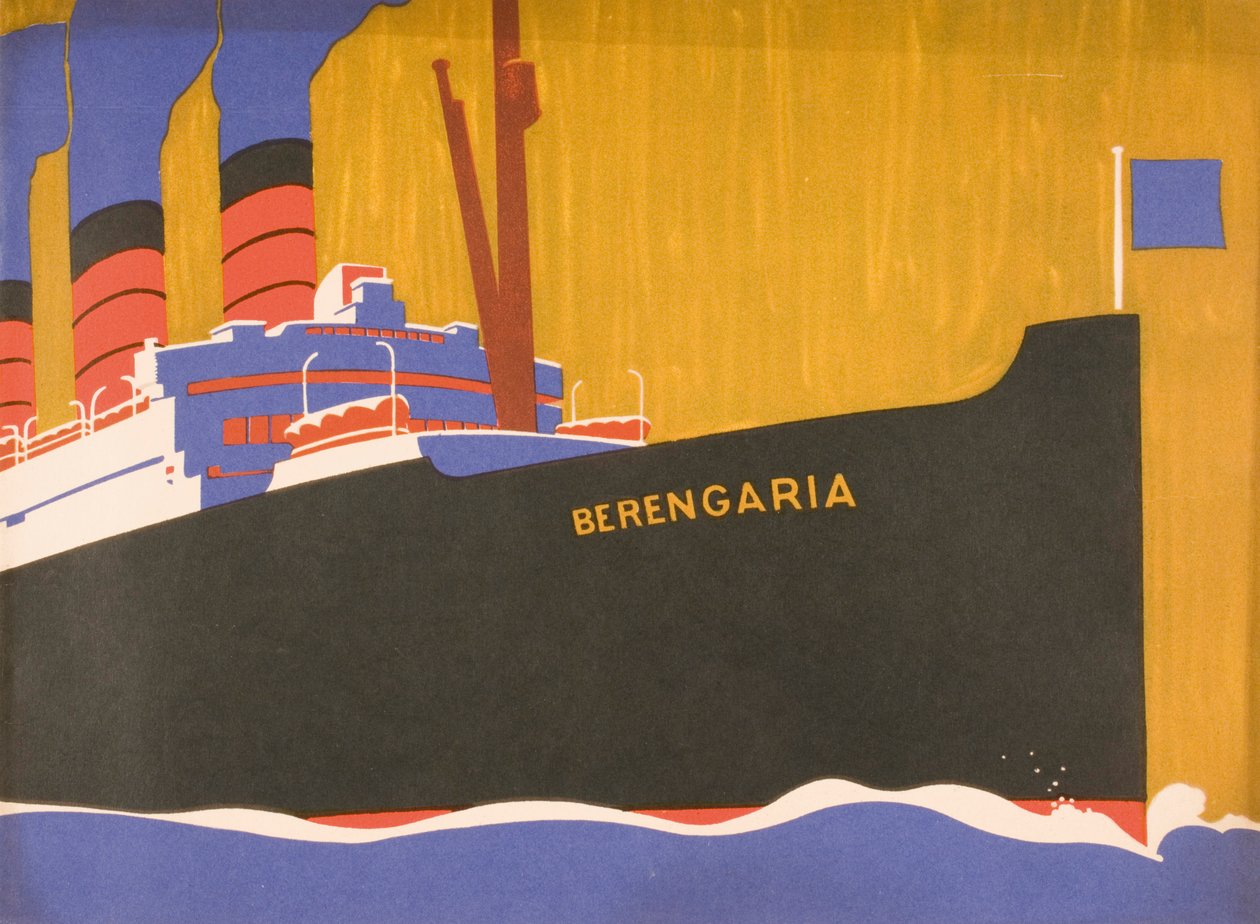 Broszura promocyjna linii Cunard dla Berengarii, ok. 1930 r. autorstwa Louis Fancher