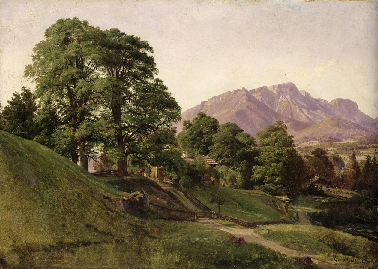 Krajobraz w Górnej Bawarii, 1836 (olej na papierze naklejony na karton) autorstwa Louis Gurlitt