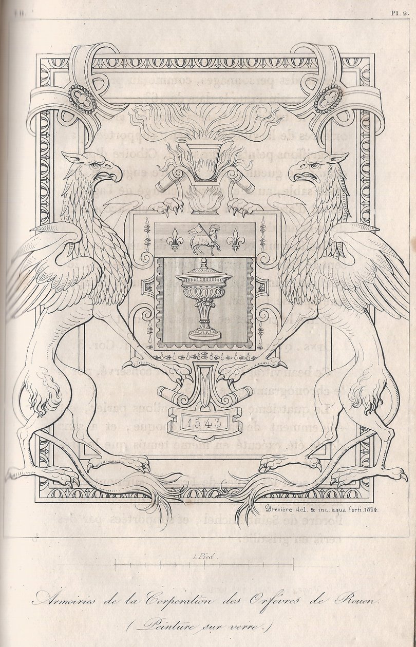 Herb Korporacji Orfèvres de Rouen autorstwa Louis Henri Brévière