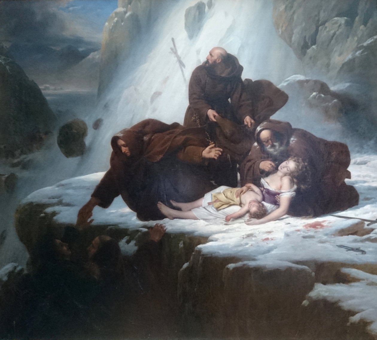 Zakonnicy z Góry Świętego Gotarda autorstwa Louise Marie Jeanne Hersent