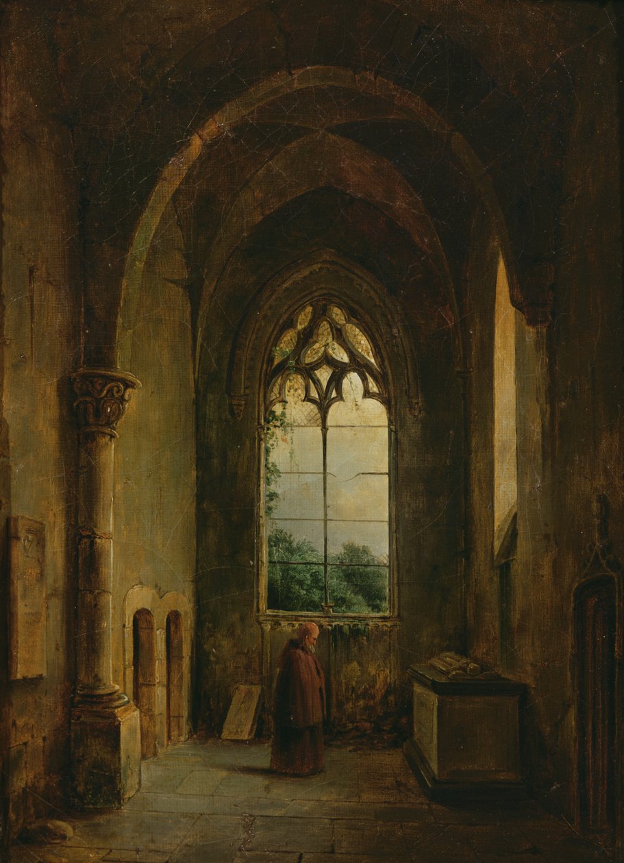 Wnętrze klasztoru autorstwa Louis Jacques Mande Daguerre