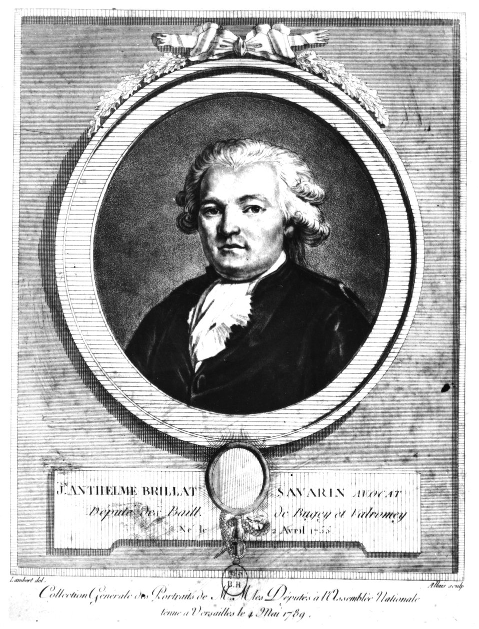 Portret Jeana-Anthelme Brillat-Savarina (1755-1826) wykonany przez Lamberta, maj 1789 r. autorstwa Louis Jean Allais