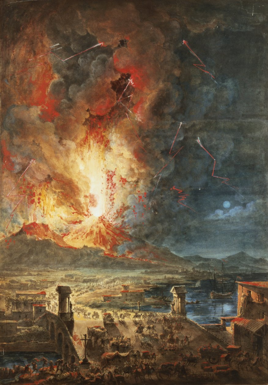 Wielka Erupcja Wezuwiusza autorstwa Louis Jean Desprez