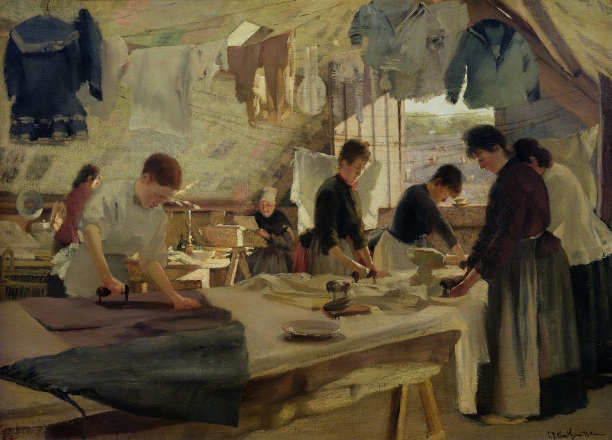 Prasownia w Trouville, 1888 autorstwa Louis Joseph Anthonissen