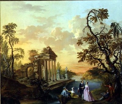Hołd dla miłości autorstwa Louis Joseph Watteau de Lilleattr. to Watteau