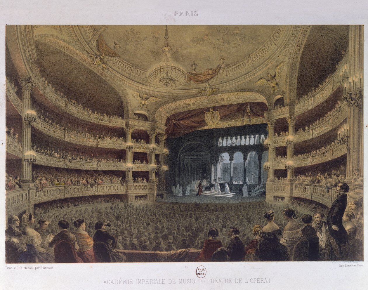 Academie Imperiale de Musique, Paryż, ok.1855 autorstwa Louis Jules Arnout