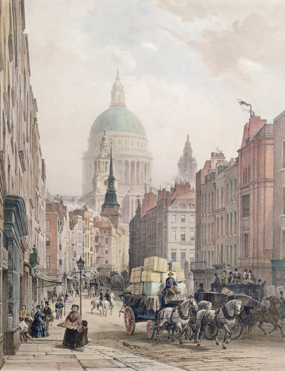 Fleet Street, ok. 1850 autorstwa Louis Jules Arnout