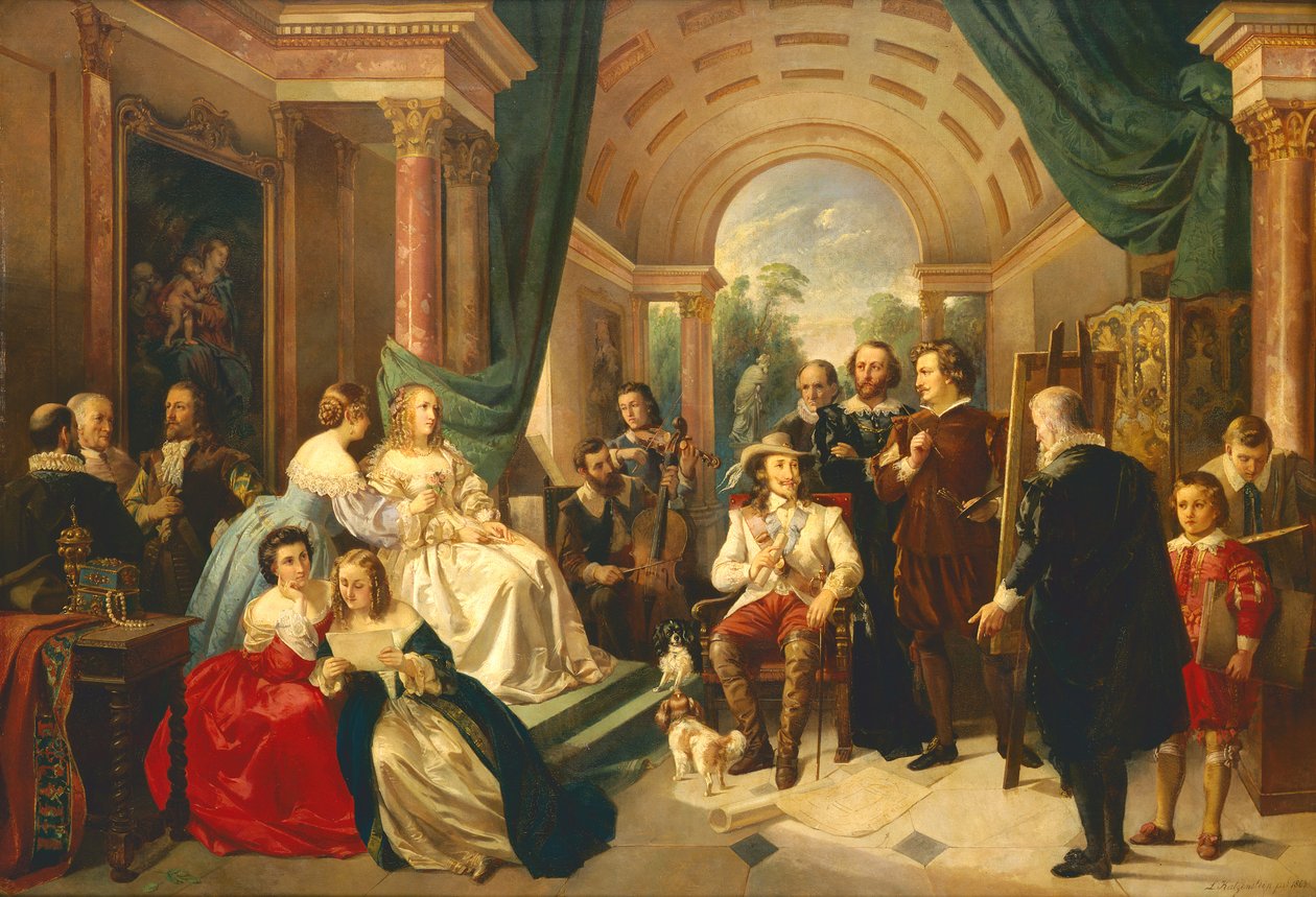 Anthony van Dyck na dworze Karola I, 1863 autorstwa Louis Katzenstein