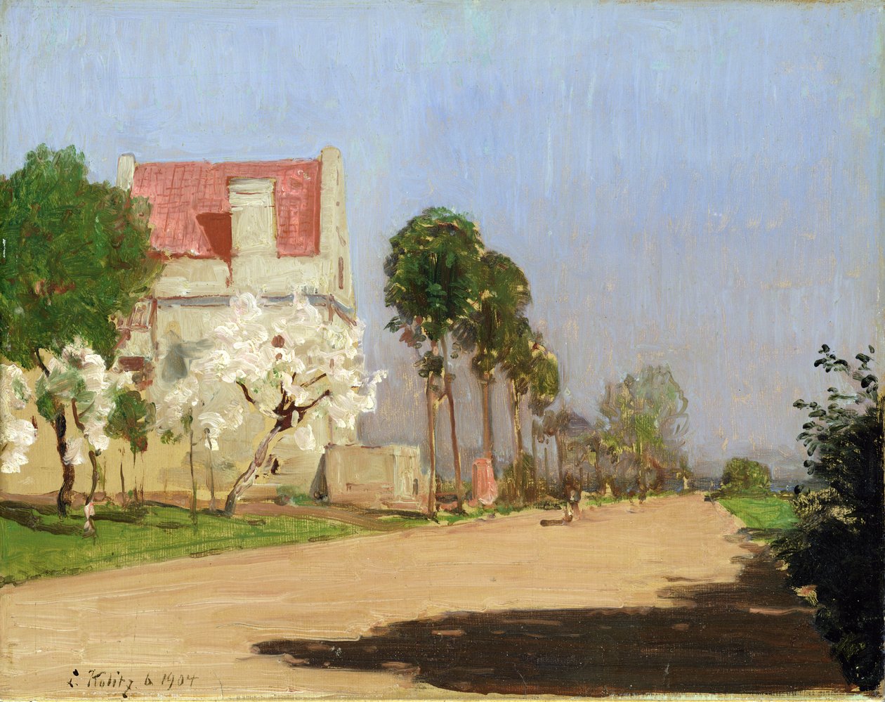 Droga przez rzekę Fulda do Neuen Muehle koło Kassel, 1904 autorstwa Louis Kolitz