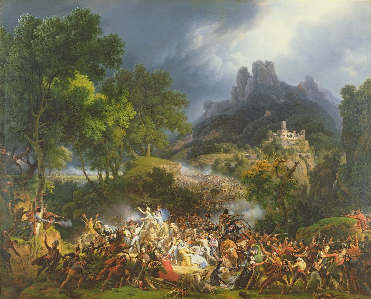 Atak na duży konwój w Salinas, Biskazja, 25 maja 1812 r. autorstwa Louis Lejeune