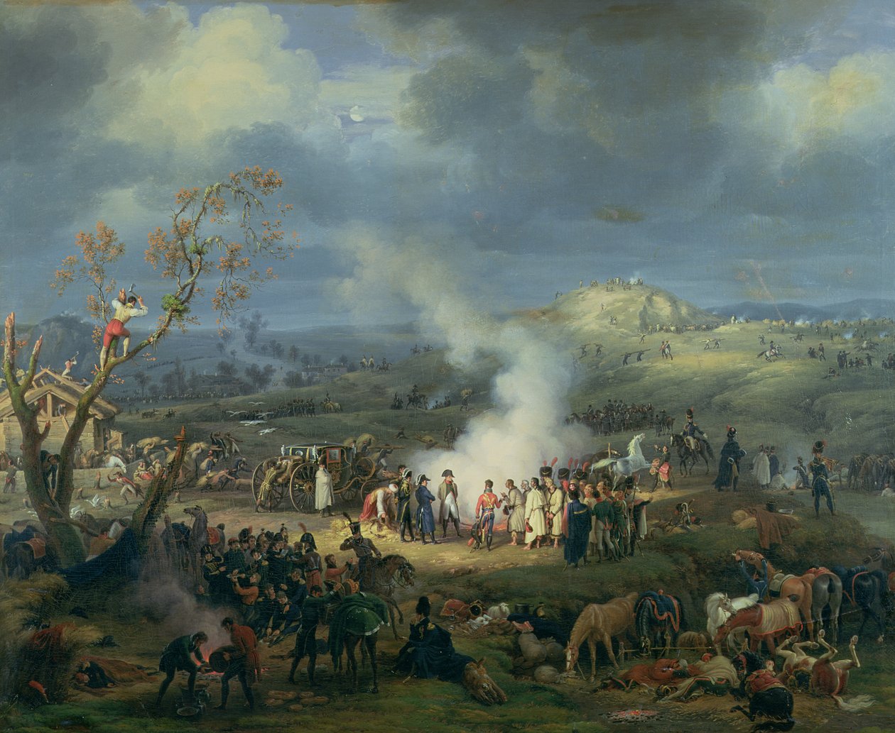 Napoleon (1769-1821) Na biwaku w przeddzień bitwy pod Austerlitz, 1 grudnia 1805, 1808 autorstwa Louis Lejeune