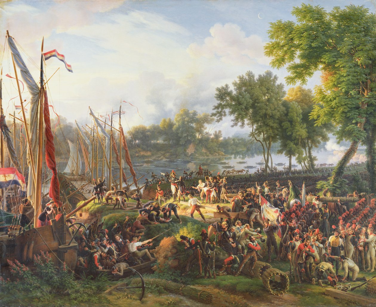 Armia francuska przekracza Ren pod Dusseldorfem, 6 września 1795 r. autorstwa Louis Lejeune