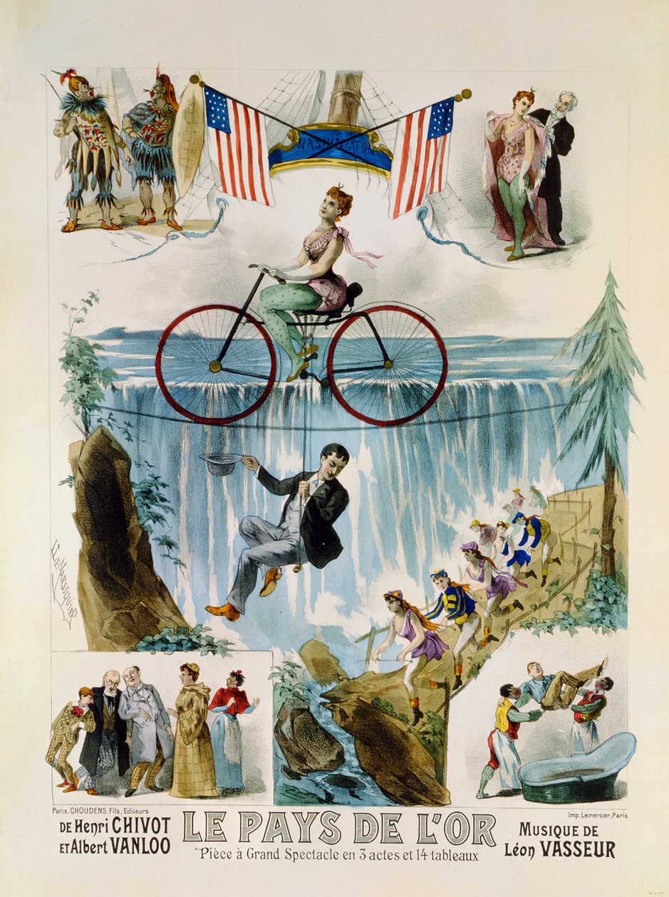 Plakat reklamujący Le Pays for (Kraina złota), ok.1880 autorstwa Louis Lemaresquier