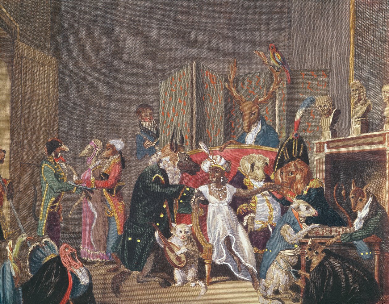 Karykatura Salonu Józefiny (1763-1814) autorstwa Louis Leopold Boilly