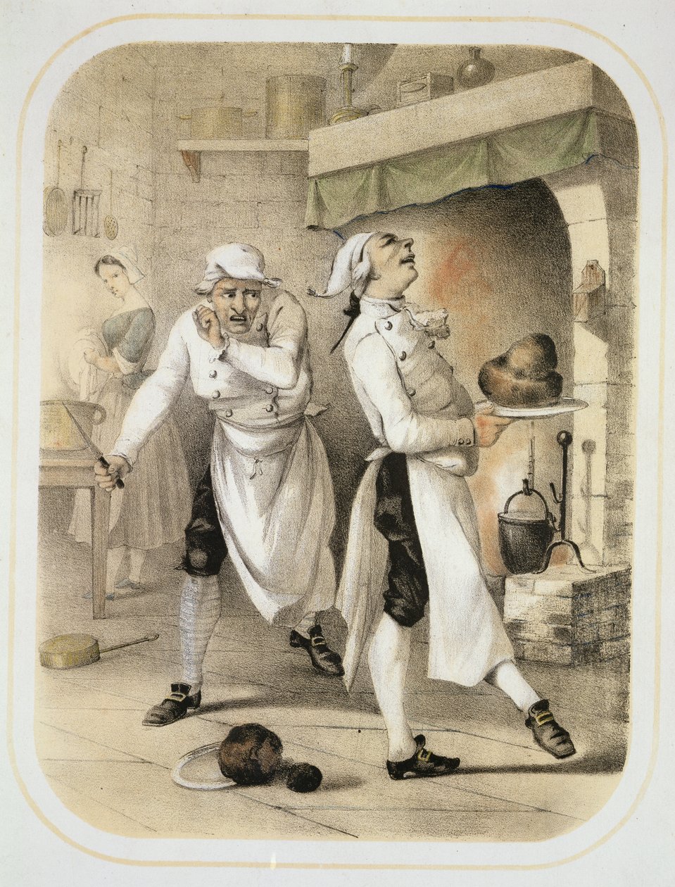 Zazdrość w kuchni, z serii rycin przedstawiających Siedem Grzechów Głównych, ok. 1850 autorstwa Louis Leopold Boilly