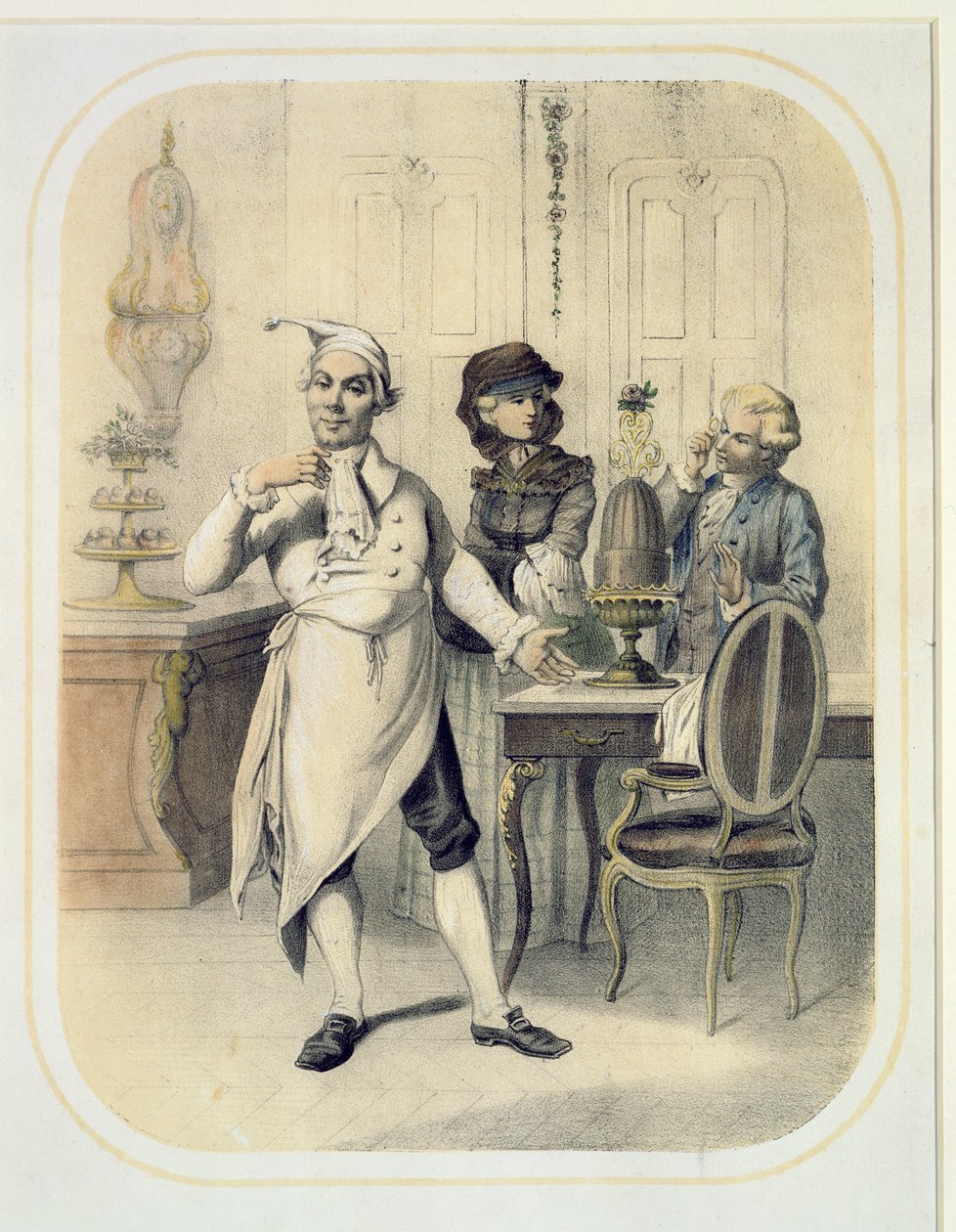Duma w kuchni, z serii rycin przedstawiających Siedem Grzechów Głównych, ok. 1850 autorstwa Louis Leopold Boilly