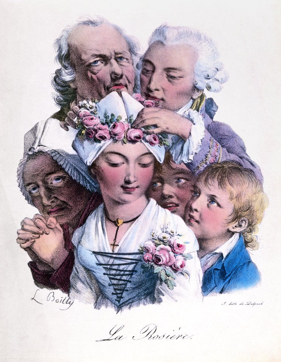 Cnotliwa panna koronowana różami, ok. 1825 r. autorstwa Louis Leopold Boilly