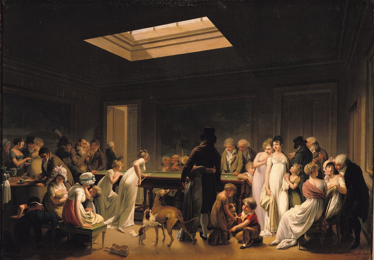 Gra w bilard, 1807 autorstwa Louis Leopold Boilly